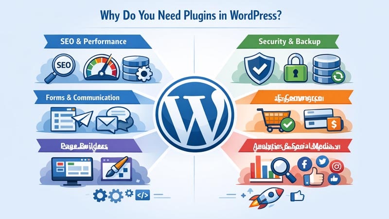 أفضل إضافات ووردبريس للمواقع الجديدة لتحسين الأداء والأمان والسيو