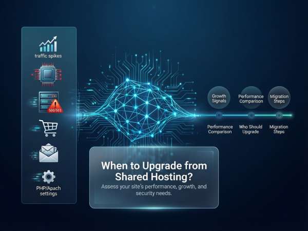 Infographic showing signs it's time to move from shared hosting to VPS